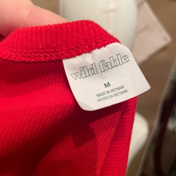 Wild Fable Red Ribbed Tank Top - Picture 3 of 3